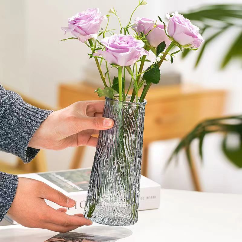 Simple and modern glass vases, fruit plates, high appearance level, ins style, living room and bedroom desktop, water-grown flower arrangement ornaments for decoration Specification drawing