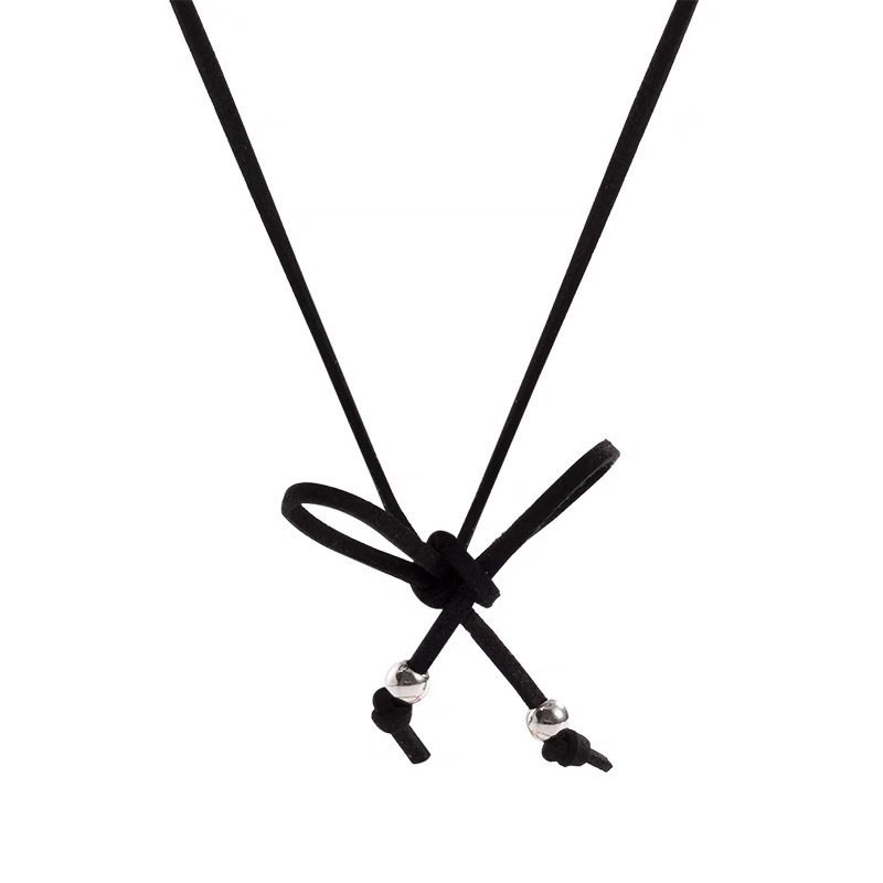 Bow cross necklace, a light luxury and niche design accessory for women, with a cold and fashionable style and a hot girl collarbone chain Item Picture