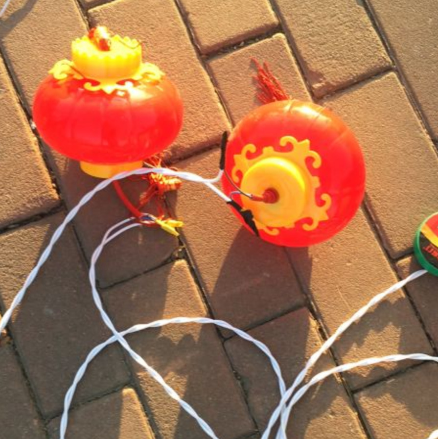 led outdoor lantern 15cm street lamp red lantern string pumpkin plastic lantern waterproof acrylic Chinese knot lantern full figure