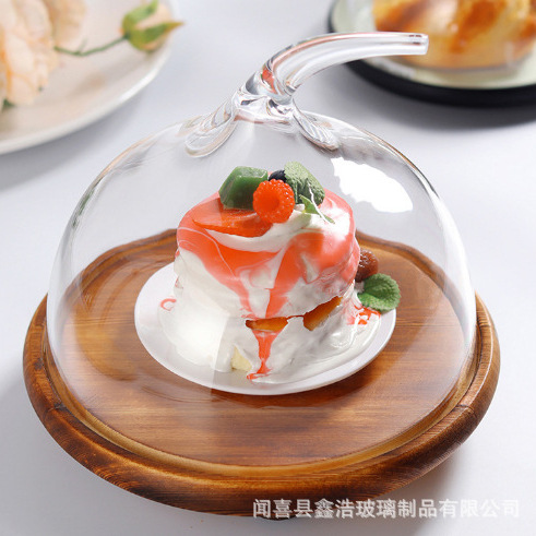 PC cake cover with base, popular snack and dessert dust-proof display cover, food cover, fruit tasting plate with lid, transparent full figure