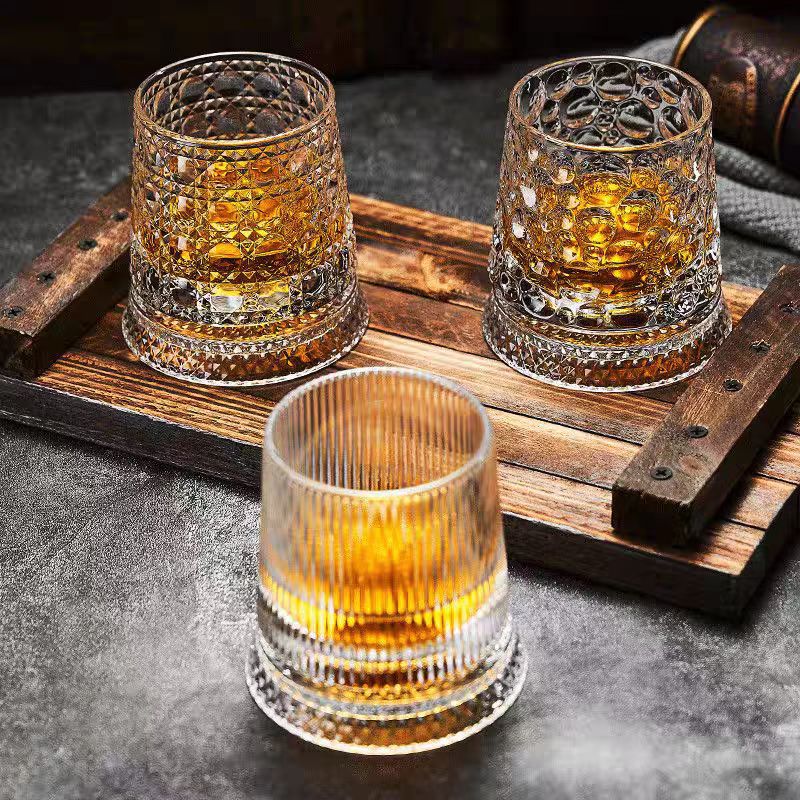 Creative whisky cups, foreign wine glasses, rotating cups, household water cups, thickened rotating glass cups, unbreakable dolls, stress-relieving cups details Picture