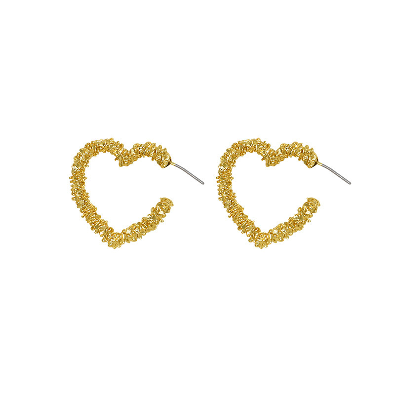 s925 Metal hollowed-out heart-shaped star five-pointed star earrings, women's silver stud earrings, simple, fashionable, individual and trendy Item Picture