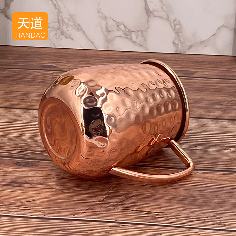 Cross-border best-selling 600ml stainless steel copper cup, Moscow Mule cup, creative cocktail beer mug Specification drawing