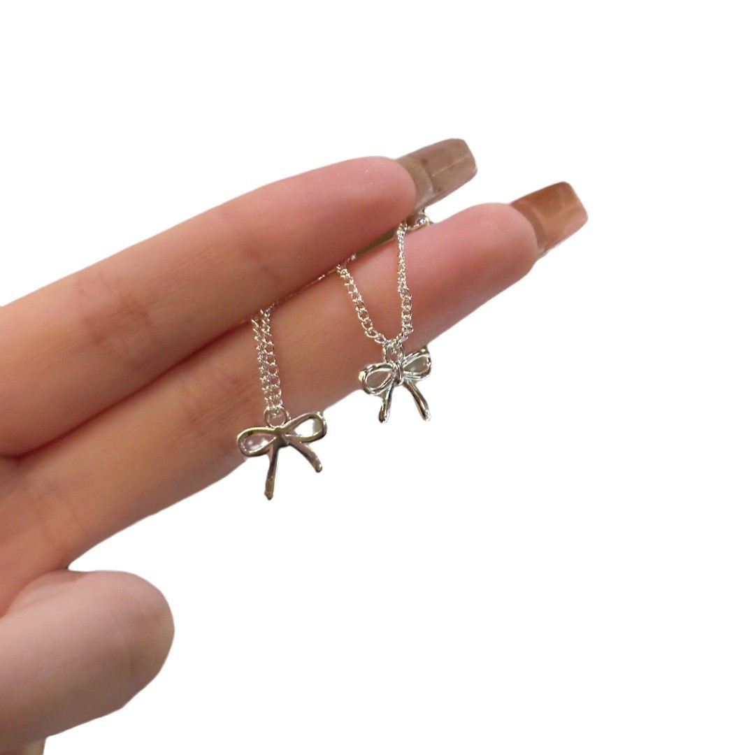 Bow stud earrings, long tassel earrings, sweet forest style, super fairy-like, niche and high-end, cute and elegant earrings Item Picture