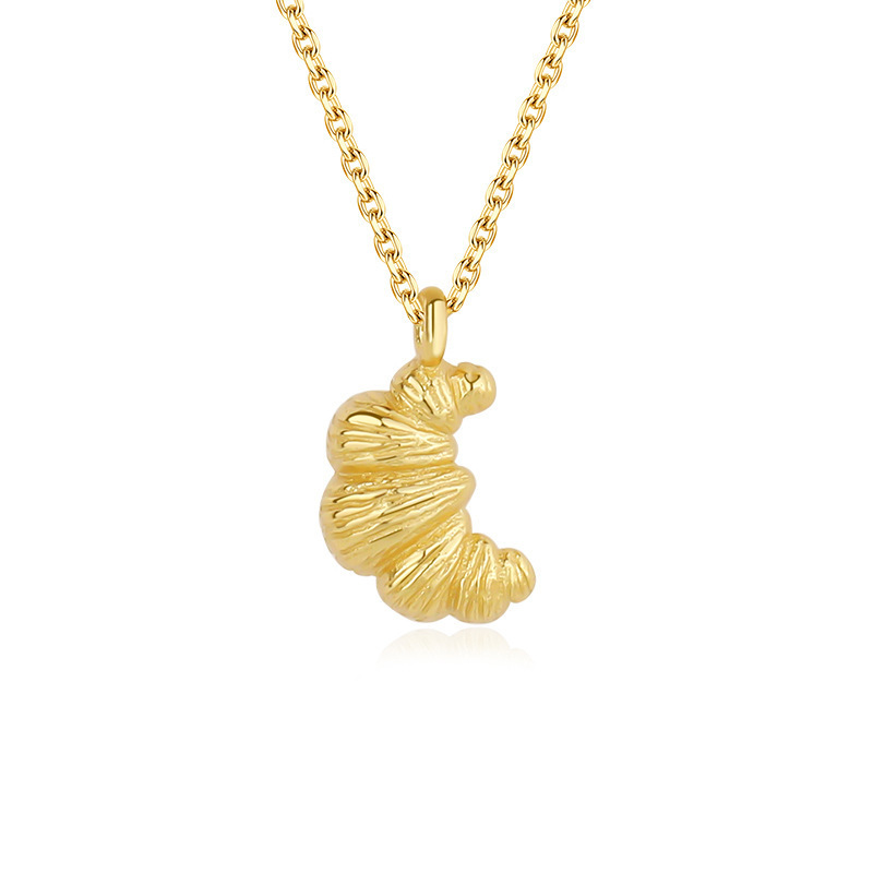 Cute croissant necklace, women's fashion, individuality, niche design sense, ins style, simple and elegant collarbone chain wholesale Item Picture