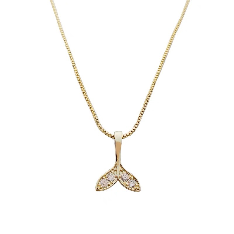 Light luxury golden fishtail pendant necklace, a trendy and niche design accessory for women, and an Instagram influencer collarbone chain Item Picture