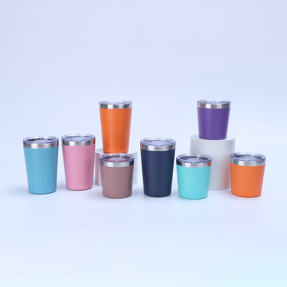 Factory direct supply of stainless steel vacuum double-layer insulated cups, outdoor high-appearance-level spray-painted cups, transparent cup LIDS, portable cups full figure