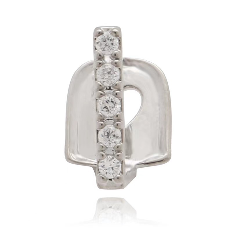 Single-row zircon braces, single hip-hop braces, gold and silver braces, decorative hip-hop braces, decorative hip-hop braces details Picture