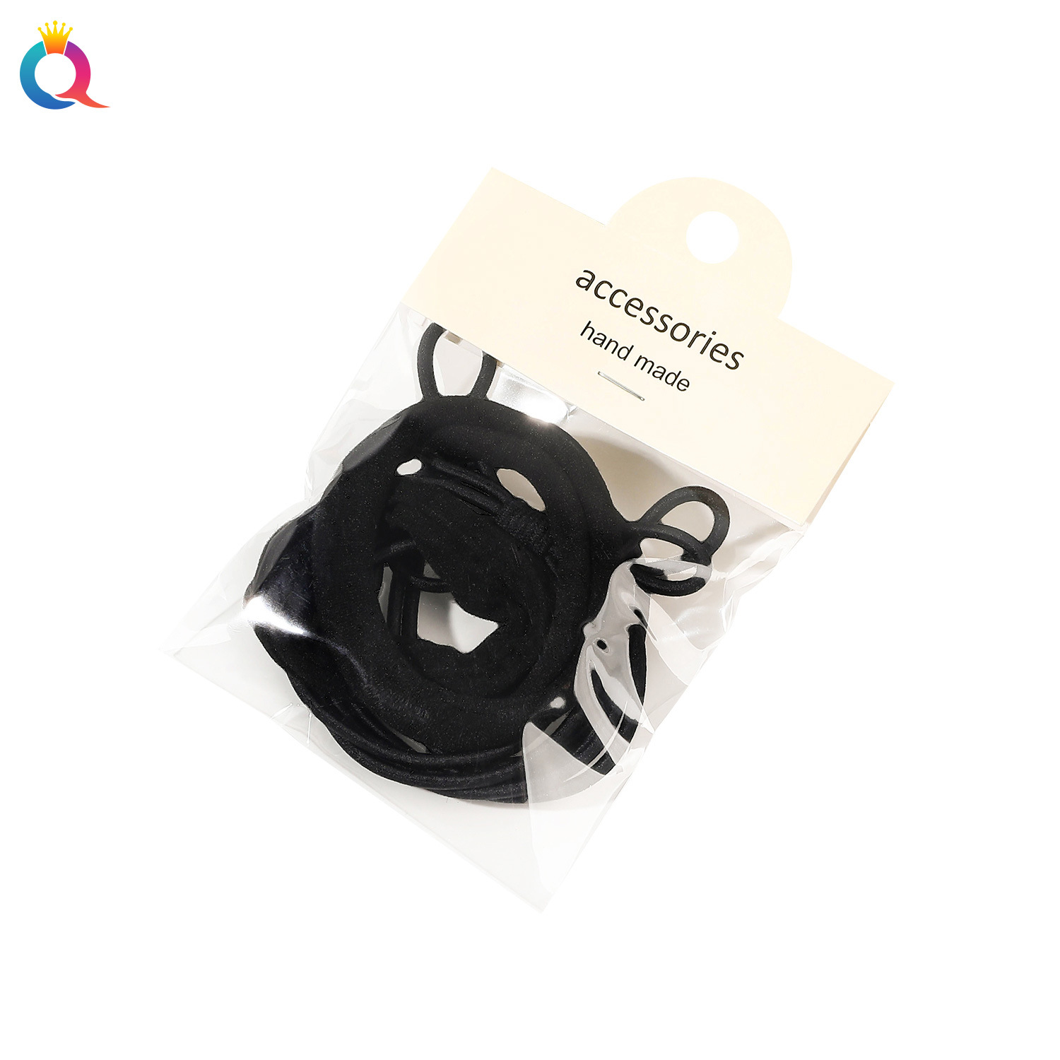 Qiyue Cross-border Bow Hair Tie 5-piece set, basic, versatile, high-elasticity towel loop hair tie, leather band hair accessory wholesale Item Picture