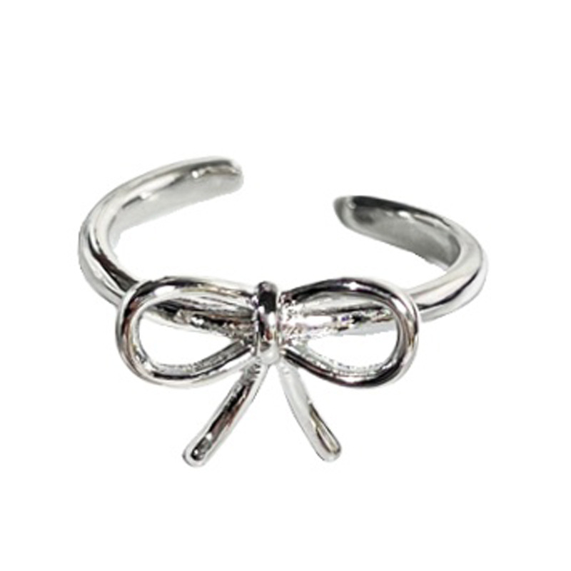 Minimalist bow line plain ring open ring for women, fashionable and versatile, niche and cold style exquisite index finger ring Item Picture