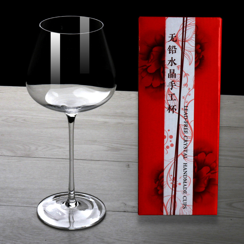 Handcrafted crystal glass Burgundy wine glasses, transparent highball glasses, red wine set gift box wholesale available with logo full figure