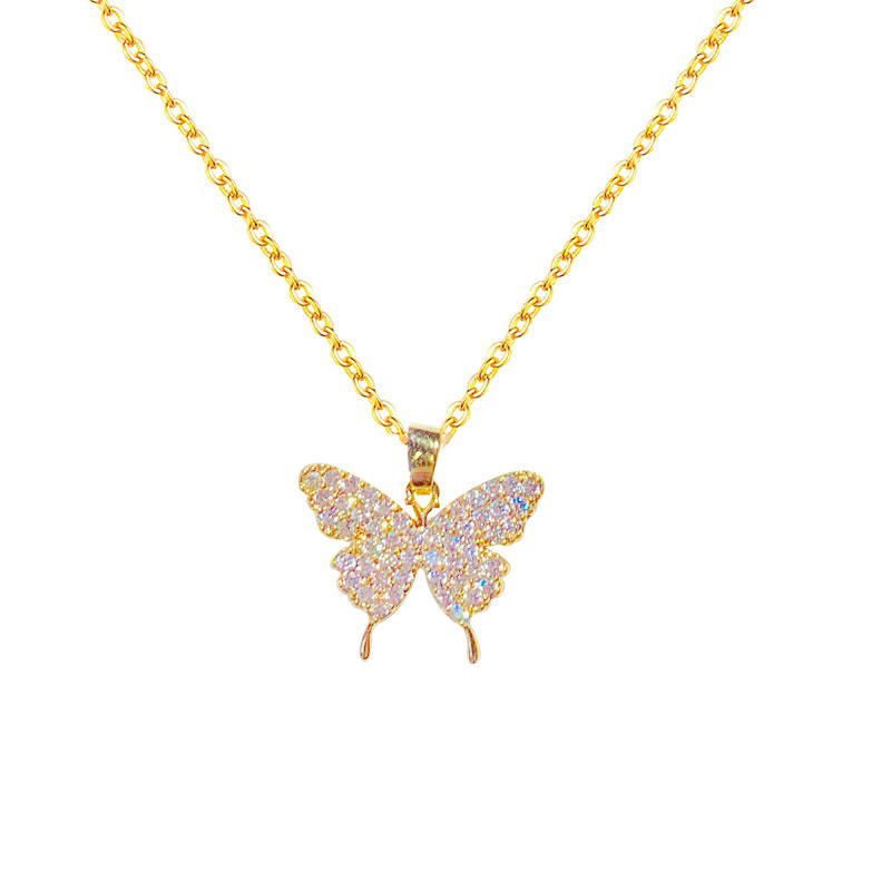 New butterfly necklace for women wholesale, light luxury, niche zircon pendant, popular on Instagram, versatile and stylish collarbone chain trend Item Picture
