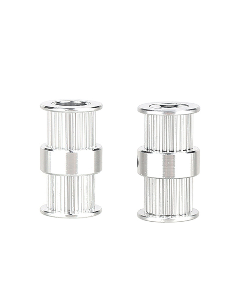 3D printer 2GT double-head integrated synchronous pulley pulley pulley pulley 20-tooth transmission pulley double-groove inner hole aluminum alloy details Picture