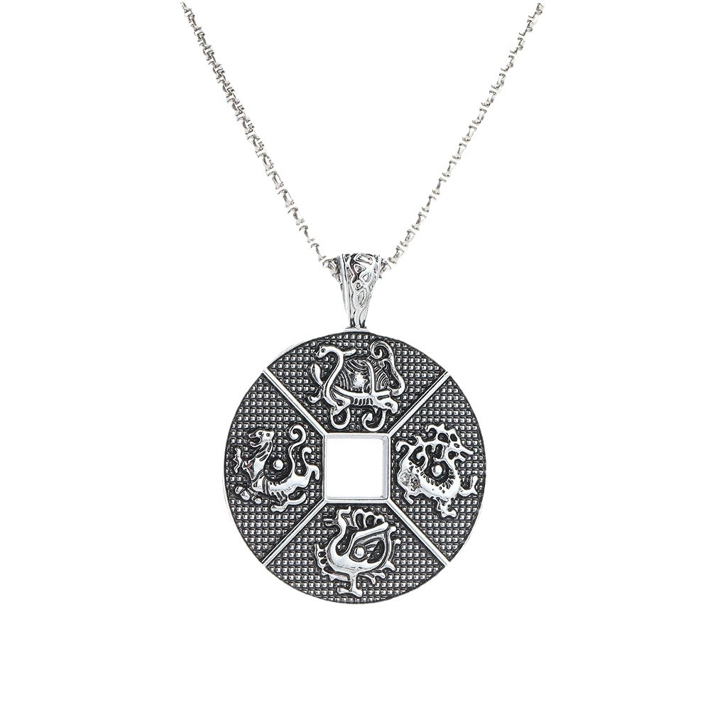 Wholesale of cross-border European and American personalized cross necklaces for men, hip-hop creative skull death pendants for men and women, and collarbone chains Item Picture