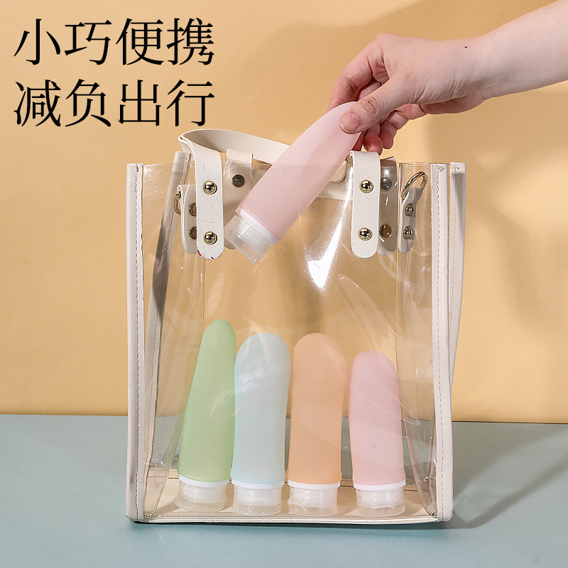 New food-grade extruded silicone dispensing bottle for travel, outdoor and business trips, portable shampoo and body wash storage bottle details Picture