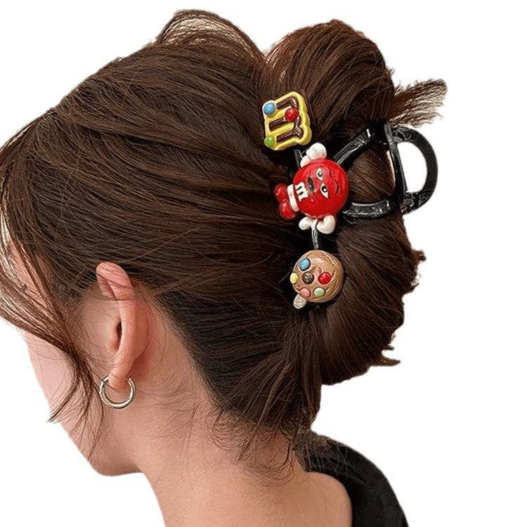 For women with light hair and a high-end look, the 2025 new semi-tied hair clip is a shark clip headpiece at the back of the head Item Picture