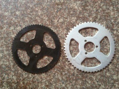 Mini ATVs, small sports car accessories, rear axle 25H T8F gear disc, three-hole sprocket, gear, small teeth, large teeth full figure