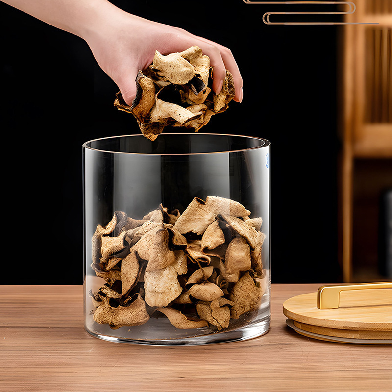 Wholesale large-capacity transparent food sealed jars, tangerine peel glass storage jars, kitchen grain storage jars, moisture-proof jars Application Scenario