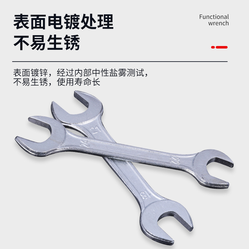 Galvanized wrench, high-strength forged manual blind head double-opening wrench, movable labor-saving manual tool wrench Specification drawing