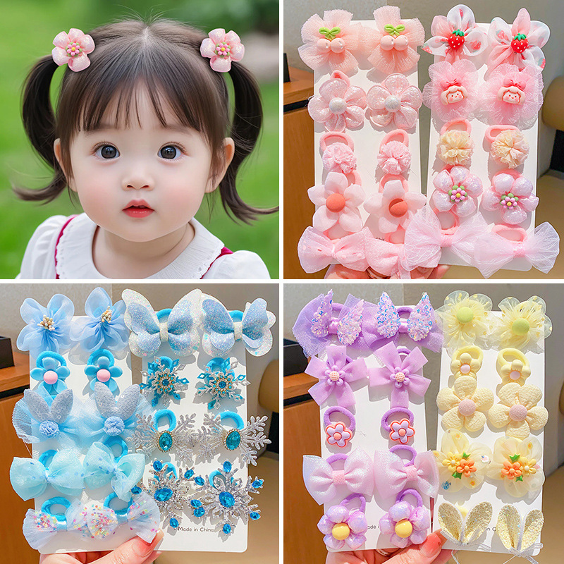 New children's hair bands, princess hair accessories, sweet and cute girls' hair flowers, rubber bands, baby hair ties, flower hair accessories, hair ties full figure