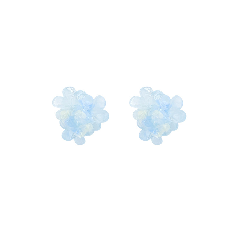 Gradient rendering colored acrylic flower earrings, a unique and fresh female forest-themed fashion stud, are popular earrings on the Internet Item Picture