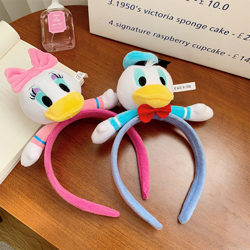 Donald Duck hair bands, cute children, adorable cartoon headbands, girl face-washing hair clips, hair bundles, hair accessories full figure
