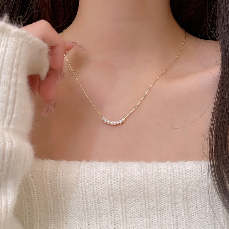 High-end, light luxury Baroque pearl necklace, female personality, retro charm, collarbone chain, versatile and popular neckchain accessory Application Scenario