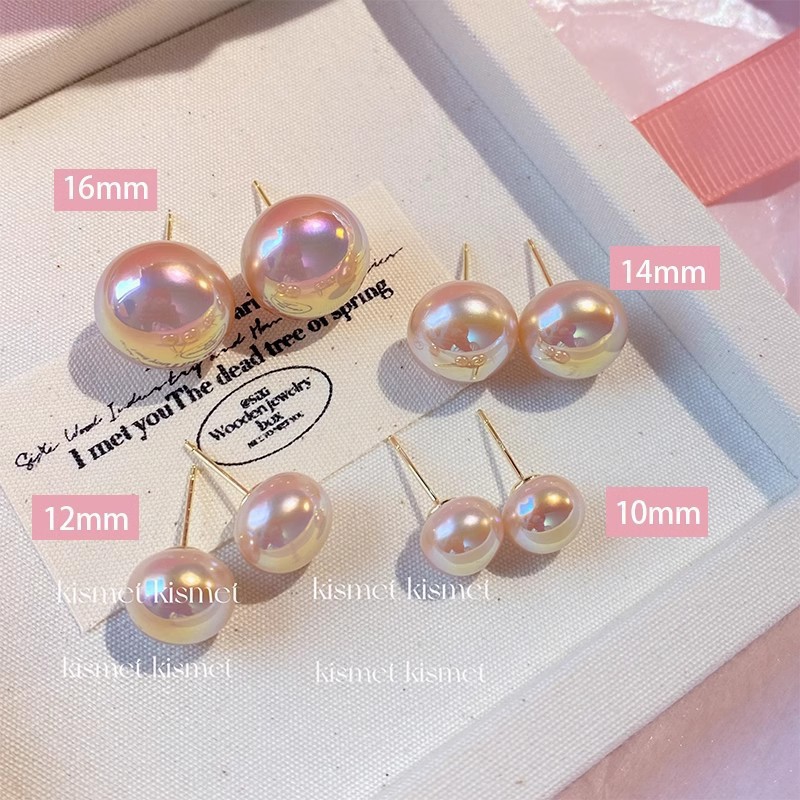 Pink light steamed bun pearl stud earrings for women, light luxury, niche, exquisite and high-end style earrings, 2025 new bestseller, elegant earrings Application Scenario