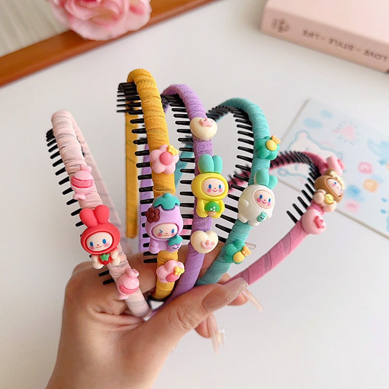 Children's cartoon toothed anti-slip hair band, a perfect tool for organizing broken hair, baby hair pin, little girl hair clip, hair accessory for girls details Picture
