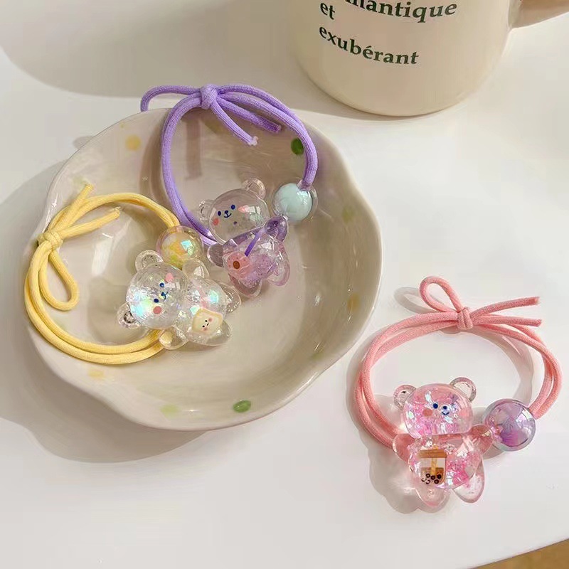 Children's hair tie, hair accessory, cartoon hair tie, cute little girl, high-elasticity rubber band for tying hair, durable ponytail leather band full figure