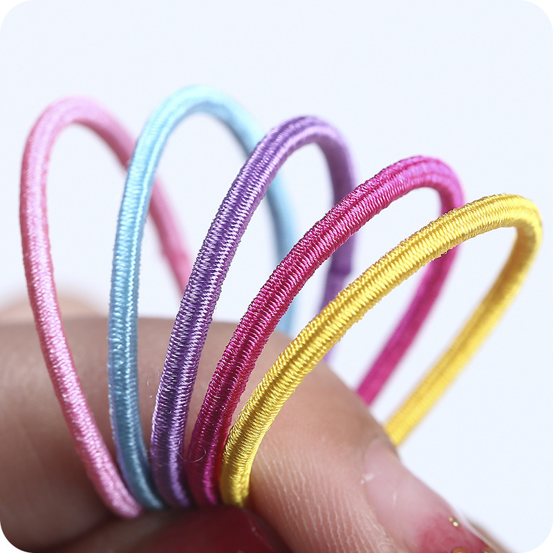Sweet spring children's accessories, candy-colored hair ties, and cute colorful hair bands for Korean girls that don't damage their hair details Picture