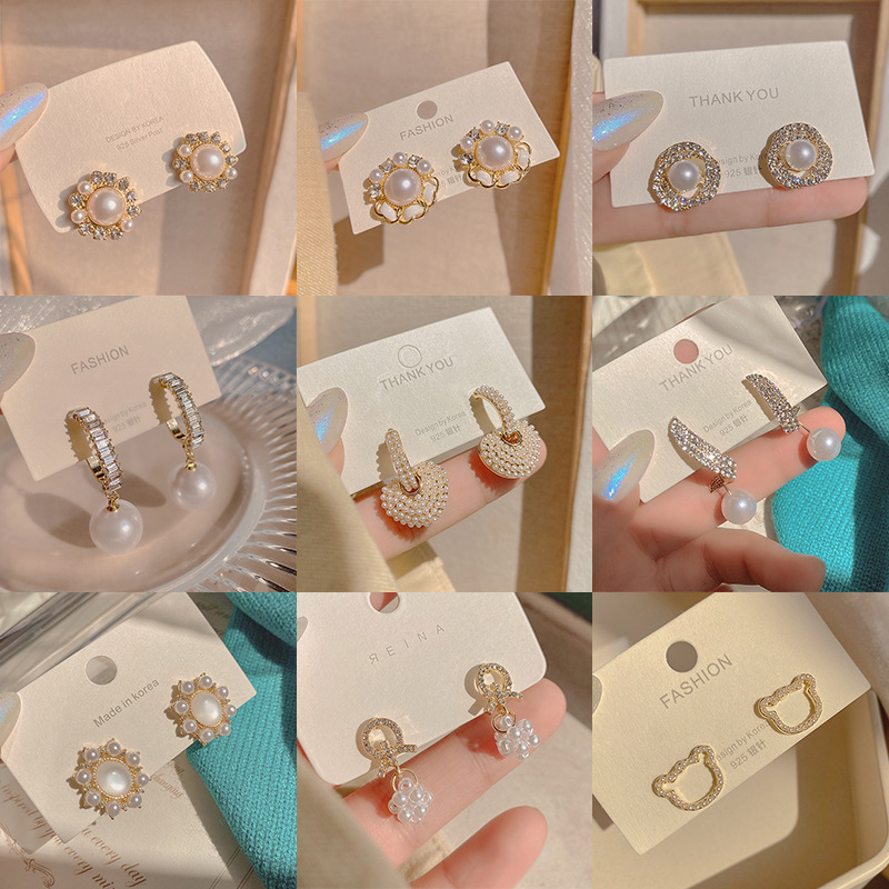 s925 Silver Needle Pearl earrings for women, Korean high-end, niche design style, wholesale, Internet celebrity bestsellers, stud earrings and earrings Application Scenario