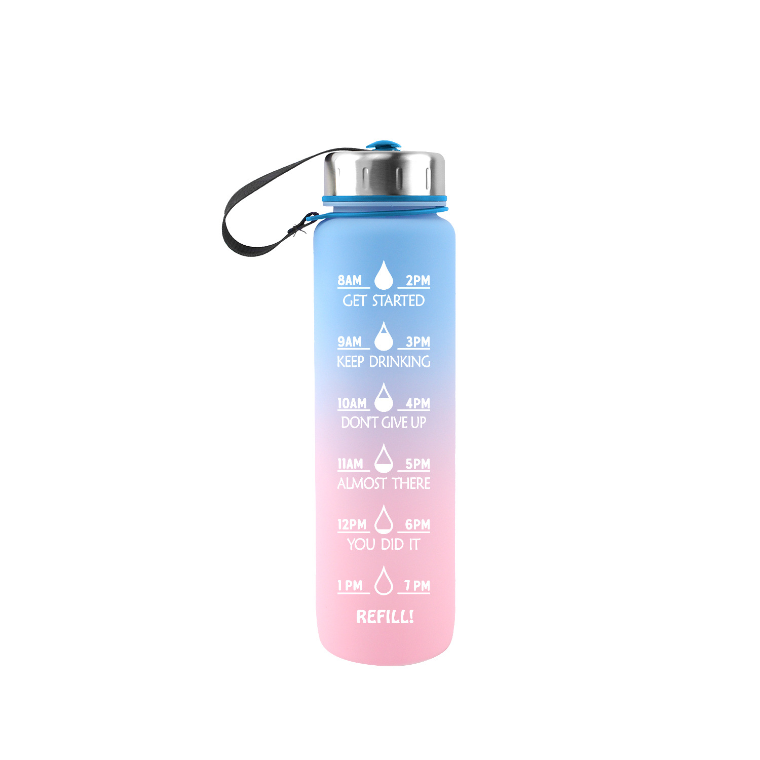 1000ml straight water cup, tritan water cup, portable outdoor sports water bottle, steel cap, large mouth, plastic sports water bottle Item Picture