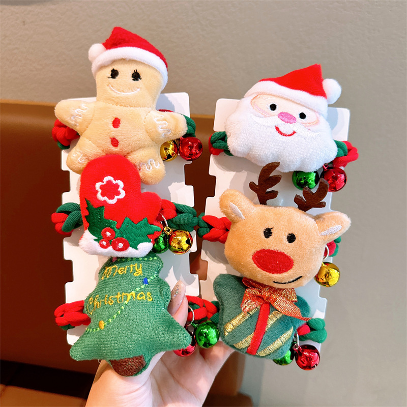 Christmas hair accessories, children's hair bands, hair ties, rubber bands, new thickened high-elastic Christmas tree hair ties for girls full figure