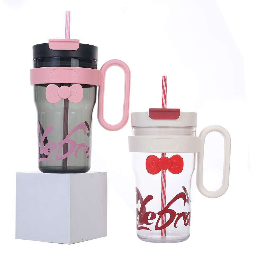 2025 New cross-border Amazon factory direct supply large-capacity plastic straw cup for direct drinking, creative water cup with high appearance level details Picture