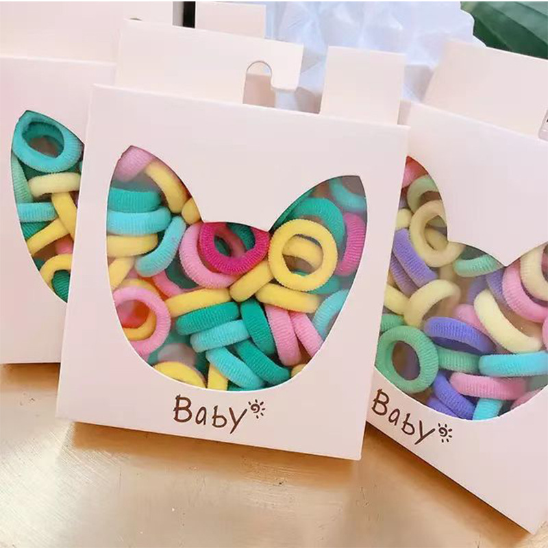 50 candy-colored towel bands, children's hair bands, girls' hair ties, small thumb bands, no hair damage, high elastic hair ties details Picture