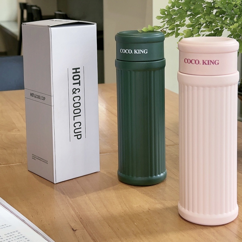 Roman column simple tea brewing insulated cup with filter, direct drinking cup, high appearance level for students, new business gift water cup Specification drawing