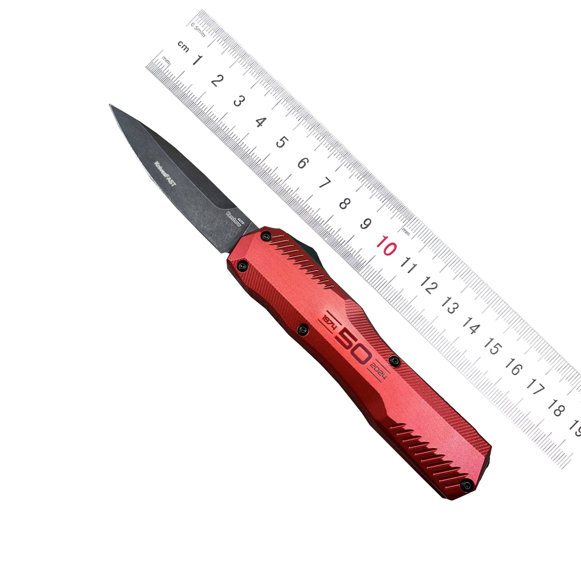 Kashiu 9000 zinc alloy non-cutting viewing lock-free knife, high hardness with back clamp CPM MagnaCut steel full figure