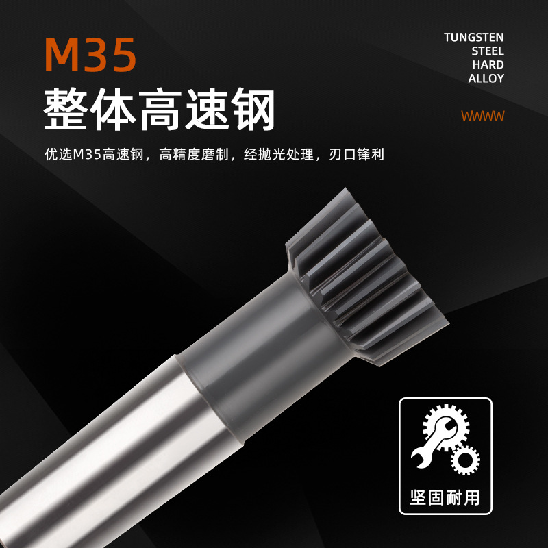 M35 high-performance high-speed conical shank straight gear shaping tool with internal spline shaping tool 25M2, pressure Angle 30° details Picture