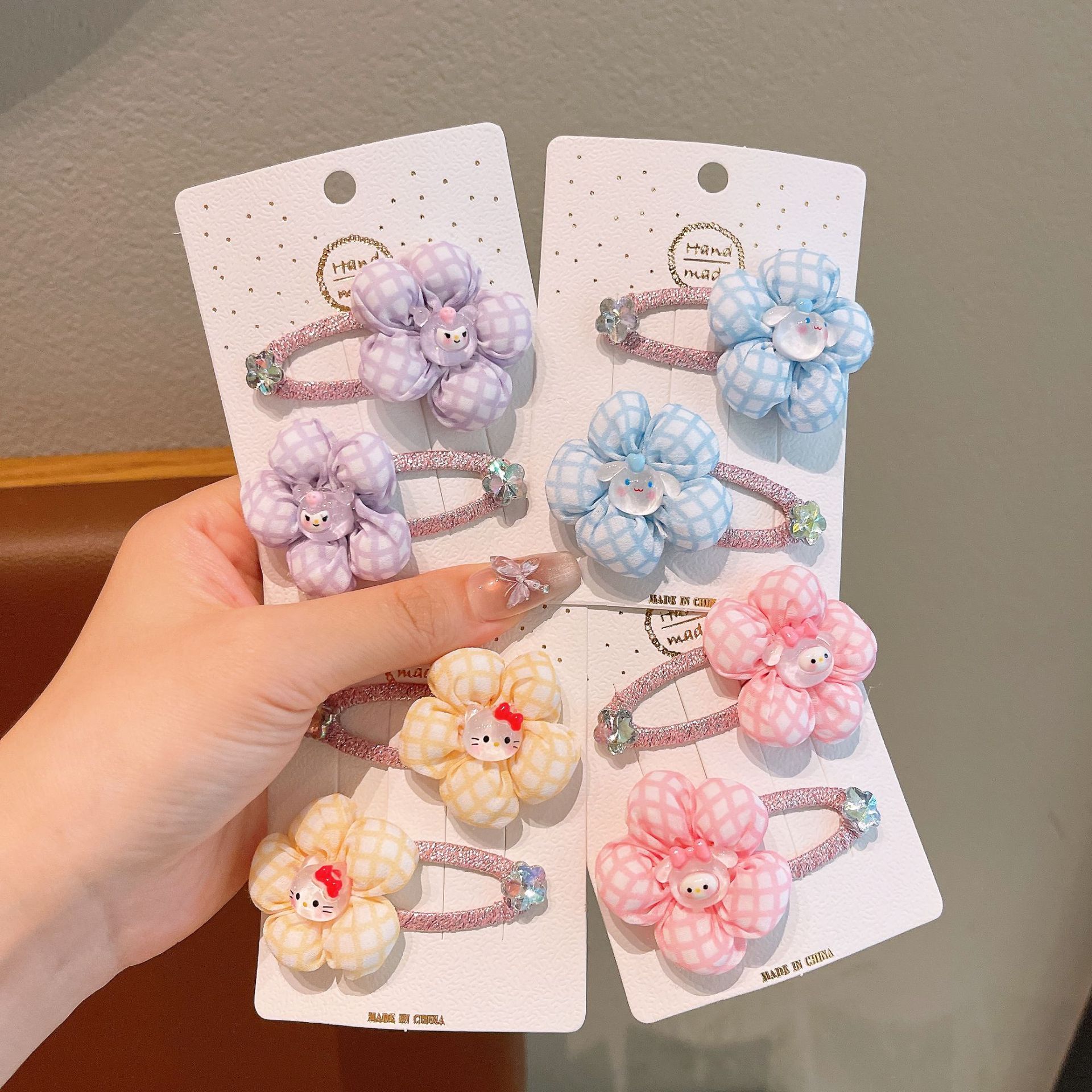 Sweet and colorful flower children's hair clips, girl princess bangs, broken hair clips, baby hair clips, headwear, cute details Picture