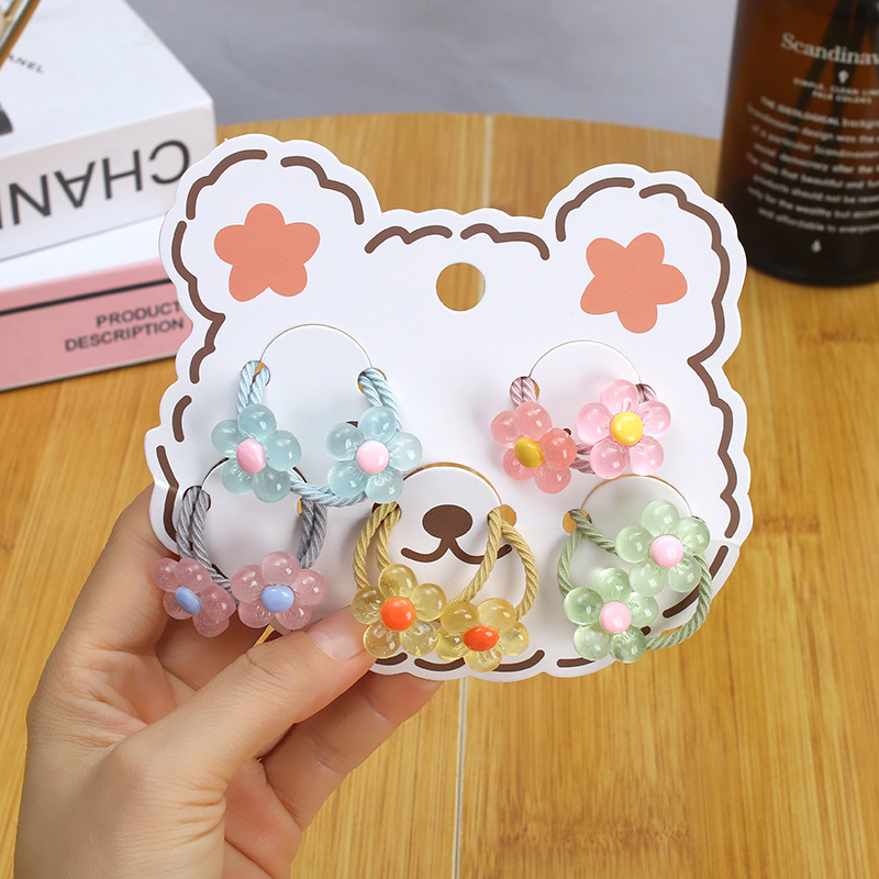 Girls' flower hair tie, children's bow band, baby hair tie, ponytail hair band, cute cartoon headwear Specification drawing