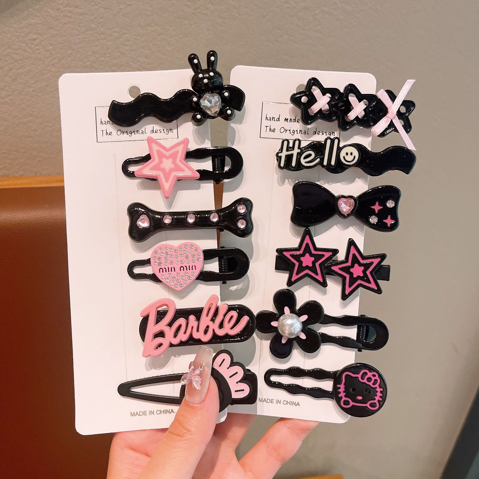 Cute dopamine hair clips, sweet girl princess hair clips, side bangs, broken hair top clips, new hair accessories Application Scenario