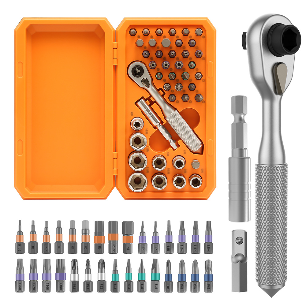 42-in-1 ratchet socket set, socket assembly, auto repair tools, household hardware tools, hexagonal socket screwdriver details Picture