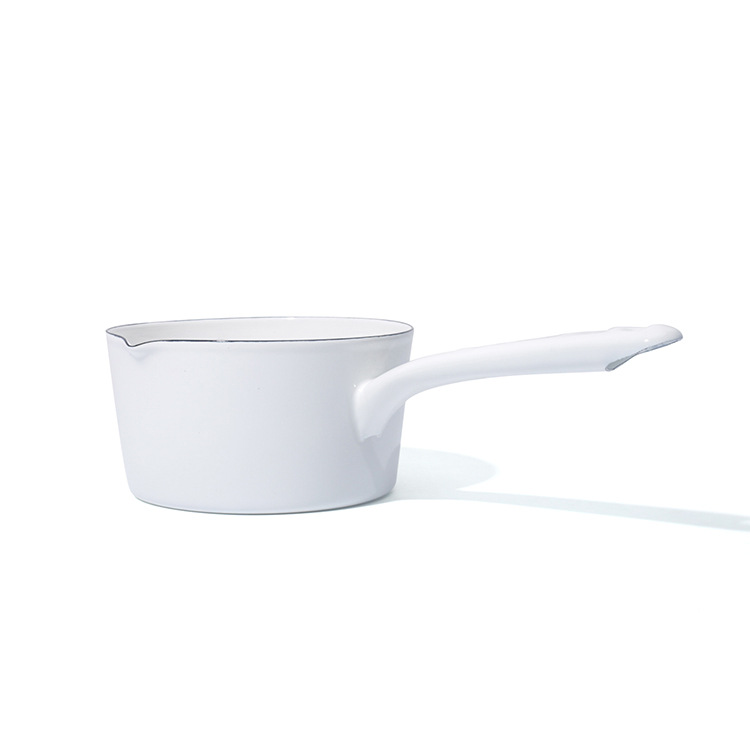 Manufacturer's in-stock enamel slanted milk pot, healthy material enamel slanted milk pot, enamel soup pot, children's complementary food pot details Picture
