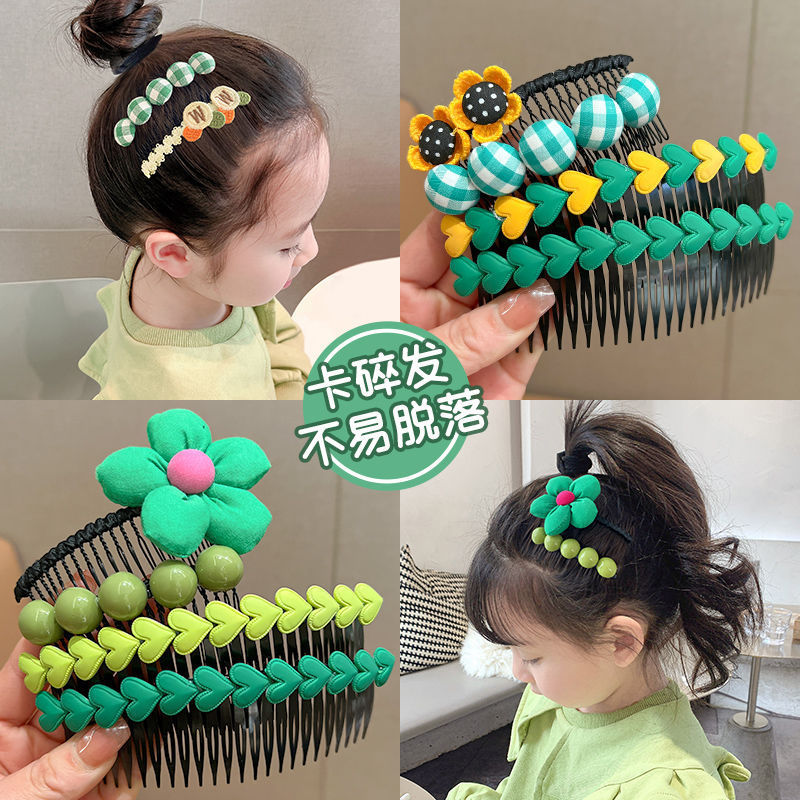 Children's heart-shaped colorful hair clips, adult hair combs, a magic tool for organizing broken hair at the back of the head, hair clips, and forehead bangs clips details Picture