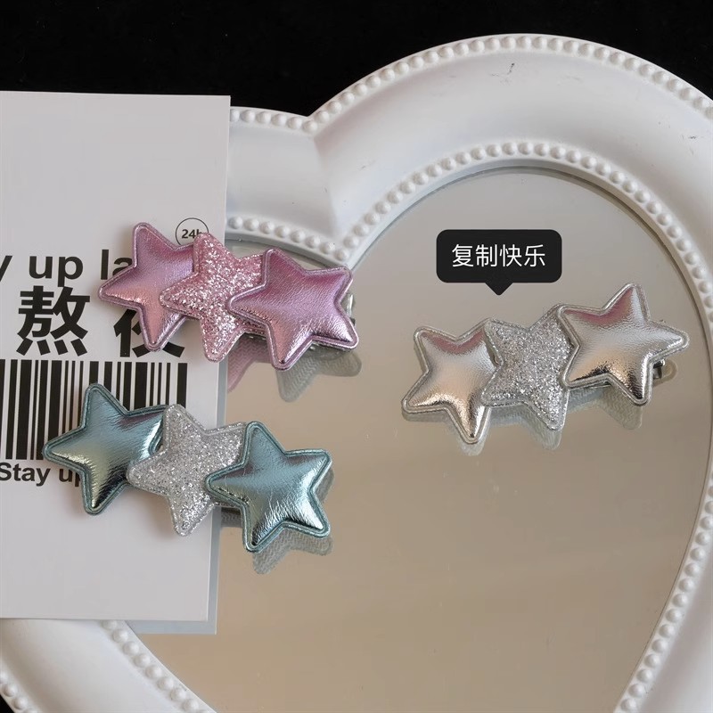 Spicy Girl Sweet and cool star hair clip, niche side clip, Millennium five-pointed star hair clip, fashionable girl's personality, bangs hair clip accessory details Picture
