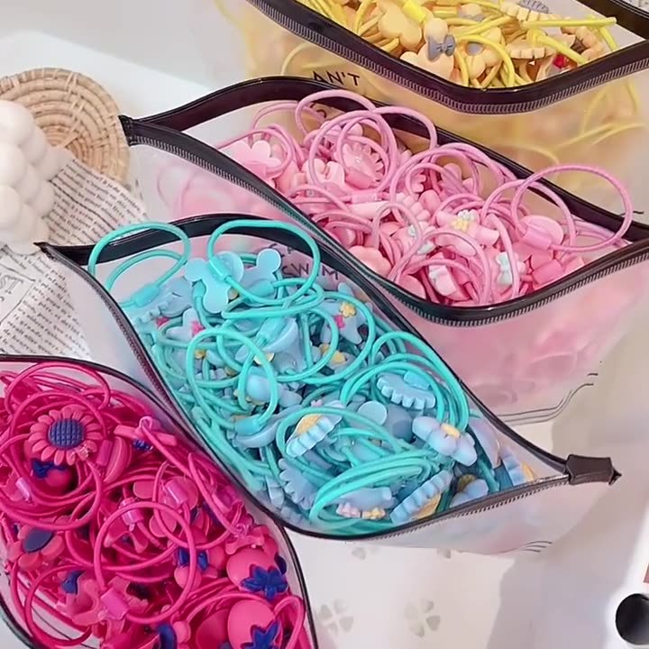 Super cute rubber bands for children and babies to tie their hair in small sizes without damaging their hair. Cartoon princess headwear and hair ties for girls details Picture