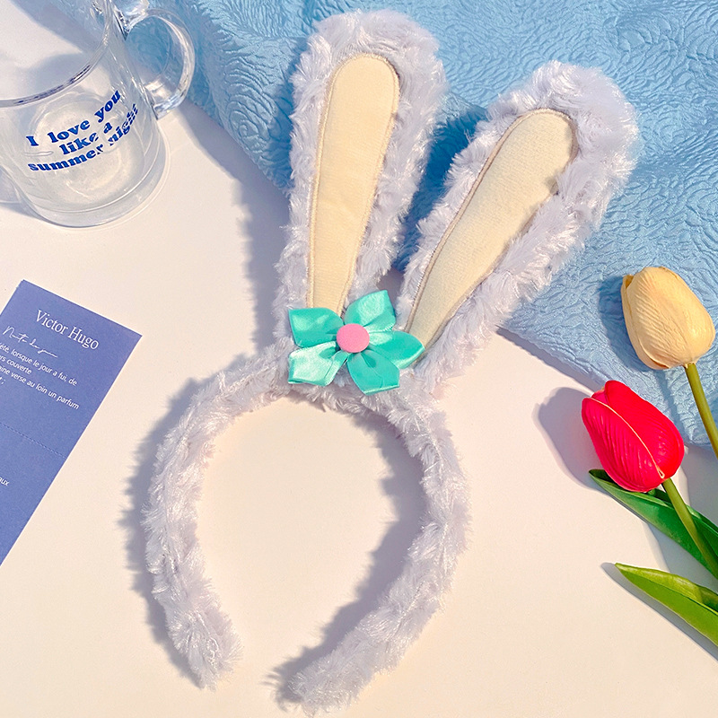 Stardew face wash hair band for autumn and winter girls, cute plush and loose hair arrangement headband, hairpin headwear Specification drawing