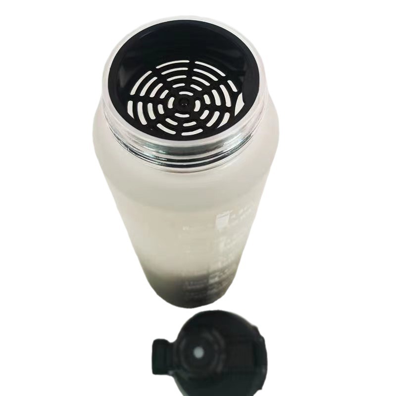 Summer scale gradient color plastic water bottle, frosted sports water bottle, portable handle, bouncy lid with tea strapping, portable cup Item Picture