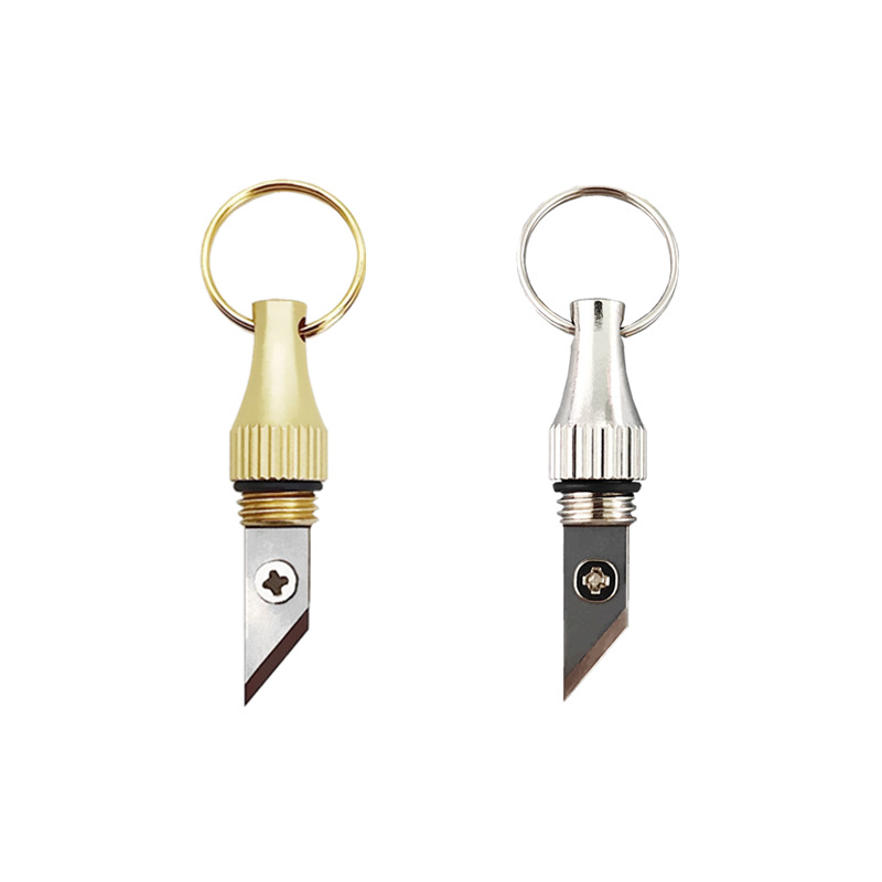 Mini parcel opening knife, keychain, small engraving knife, brass pendant, box opening magic tool, portable capsule knife tool Item Picture